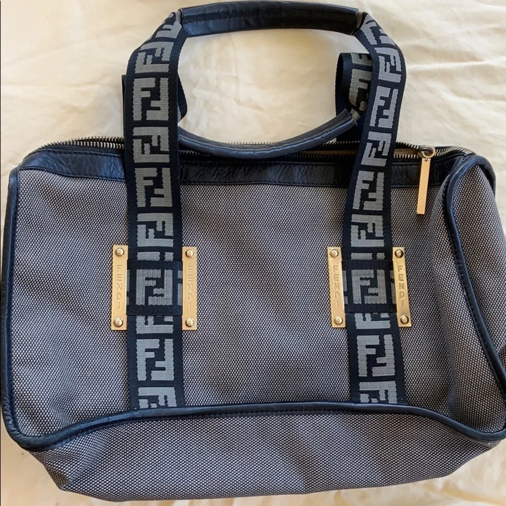 Authentic FENDI Navy Denim Purse Handbag
